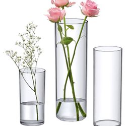(3-Piece Set), glass Hurricane Vases for Wedding Centerpieces,