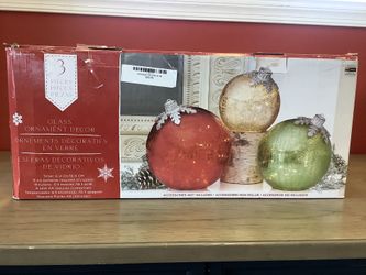 3Pc Glass ornaments Decor 