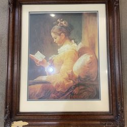 A Young Girl Reading Print