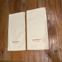 Salvatore Ferragamo Dust Shoe Bag White Made Italy 8 X 16.5” Travel Protection