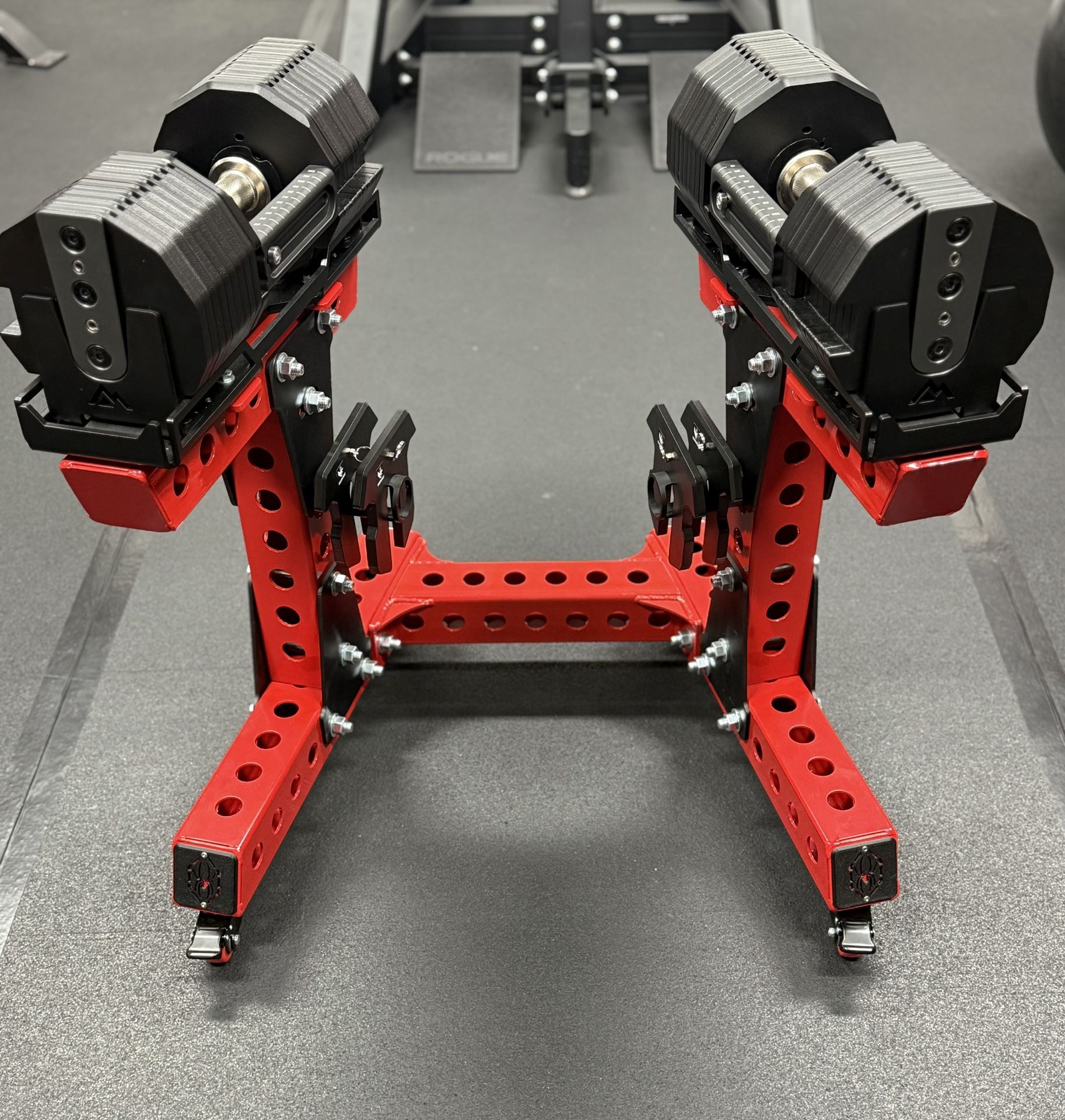Black Widow Rep x Pepin Adjustable Dumbbell Cart (Red, with Wheels)