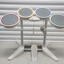 Nintendo Wii Rock Band Drum Set Bundle Wired Drums w/o Sticks