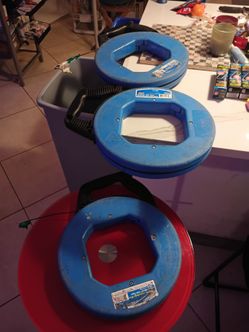 Tuff-Grip Pro fish tape, specifically model 31-056 which features a 120-foot blued steel tape for pulling wires through conduit. 

eBay
 +1
Durable De