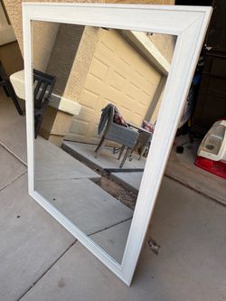 Large Wall Mirror White Wood Frame