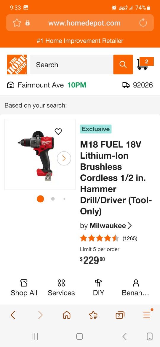 Milwaukee m18 fuel drill used like new Tool-Only Firm Price/precio Firme No Acepto Menos Gracias π