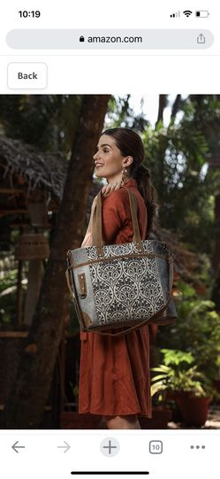 NWT Myra Messenger Bag Large Canvas And Fur Combo