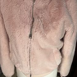 Girls Pink Fur jacket , Size Small 