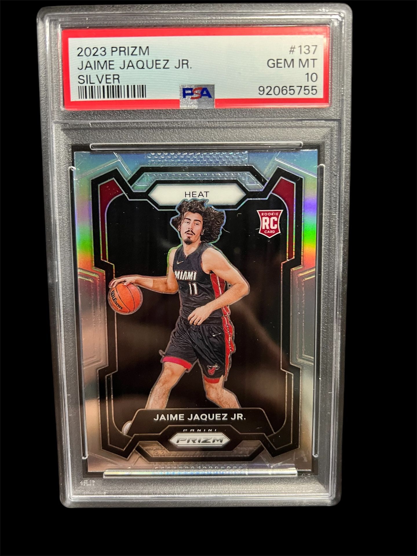 2023-24 PANINI PRIZM JAIME JAQUEZ JR. SILVER PRIZM MIAMI HEAT RC PSA 10 UCLA