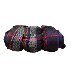 White River Home Giant Berber Throw Blanket – Navy Plaid