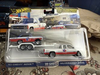 HotWheels Car Culture Team Transport ‘63 Chevy Nova & ‘88 Chevy Silverado 3500