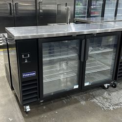 Polarman PLM-BC3-24G 61" Back Bar Cooler with 2 Glass Swing Doors, 16.6 cu. ft.