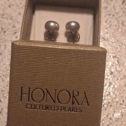 Silver Aretes De Perlas Orijinal 
