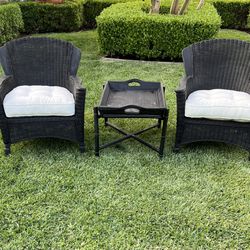 Wicker Chairs And Table