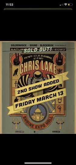 Chris lake @ the Shrine Friday 🕺🏻