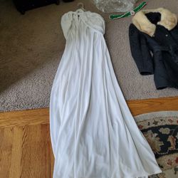 Wedding White Cape Long With Hood.