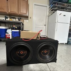 Two 12 Inch Subwoofers And Amp