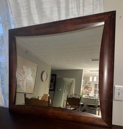 Solid Cherry Dark Wood Mirror 38x32
