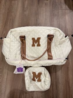 Quilted Duffle Bag Set with Monogram M (Send me an Offer)