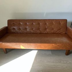 Faux Leather Convertible Sofa