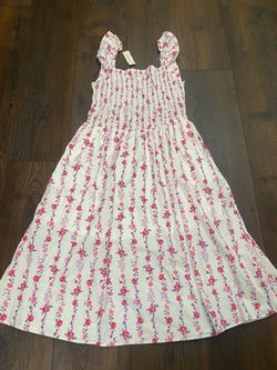 NEW women’s white and pink flower dress size CL by Francesca’s #23