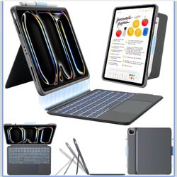 iPad Keyboard Case with Trackpad and Pencil Holder
