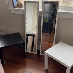 Set of 2 Tables + 2 Full-Length Mirrors