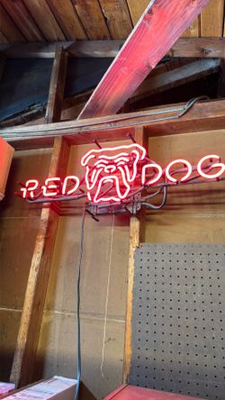 Red dog neon sign