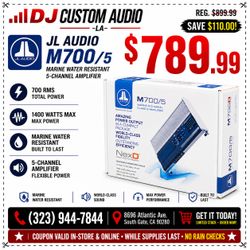 Marine Water Resistant Power Amplifier 1400 Watts Max 5-Channel Amp JL Audio M700/5 🚨 Payment Options Available 🚨 No Credit Needed 🚨