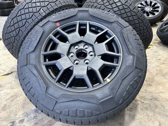 (4) OEM NEW 2025 Tesla Cybertruck Wheels Goodyear All Terrain Tires SENSORS 99% LT285/65R20