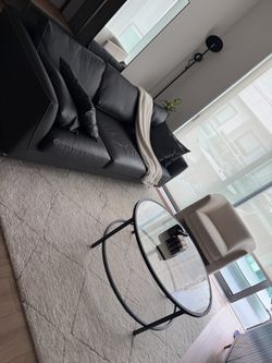 Gray Faux Leather Sofa ONLY- Modern & Comfortable