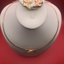 14K Yellow Gold Dog Set