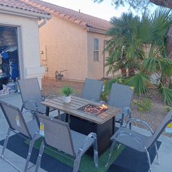 Patio Set All New Fire Pit And 6 Chairs