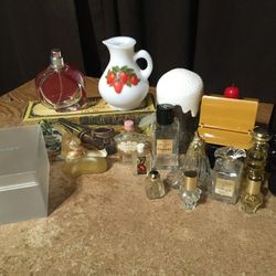 Lot Of 18 Avon Chanel Zofaly Bottles Moon When Somewhere Rondelle Cologne Bottles
