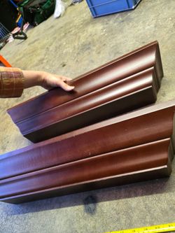 Set of 2 wooden wall shelves / ledges