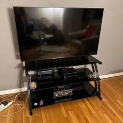 TV Stand with glass shelves