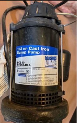 1/3 HP Blue Angel Cast Iron Submersible Sump Pump with Water hose set