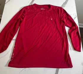 Spyder Boys Red Long Sleeve Rash Guard Swim Shirt – Youth XL