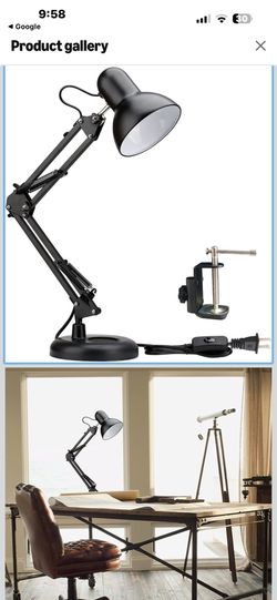 ShellKingdom Architect Task Lamp, Adjustable Swing Arm Desk Lamp with Clamp, Classic Desk Lamp for Home Office Reading (Black)