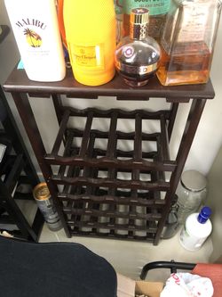 Brown Wooden Wine Rack/Bar
