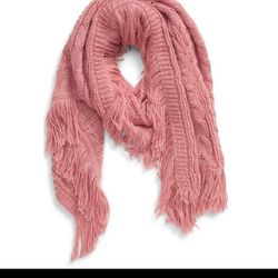 Nordstrom BP. Cable Knit fringe scarf NWT