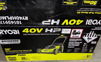 40V HP Brushless 20 in. Cordless Battery Walk Behind Push Lawn Mower with 6.0 Ah Battery and Charger