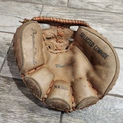 Vintage genuine leather baseball catchers mit glove