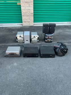 VHS players Stereo radio cassette Laser disk electronics lot