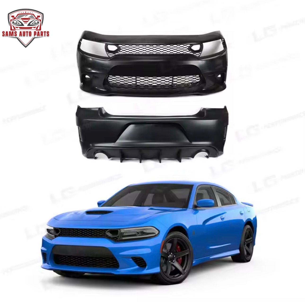 Dodge Charger Front Bumper,  Rear Bumper Complete 2015 2016 2017 2018 2019 2020 2021 2022 2023