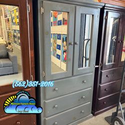 Grey Tall Wardrobe Closet Ropero Armoire Nuevo New 