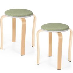 Wood Stool Set Of 2