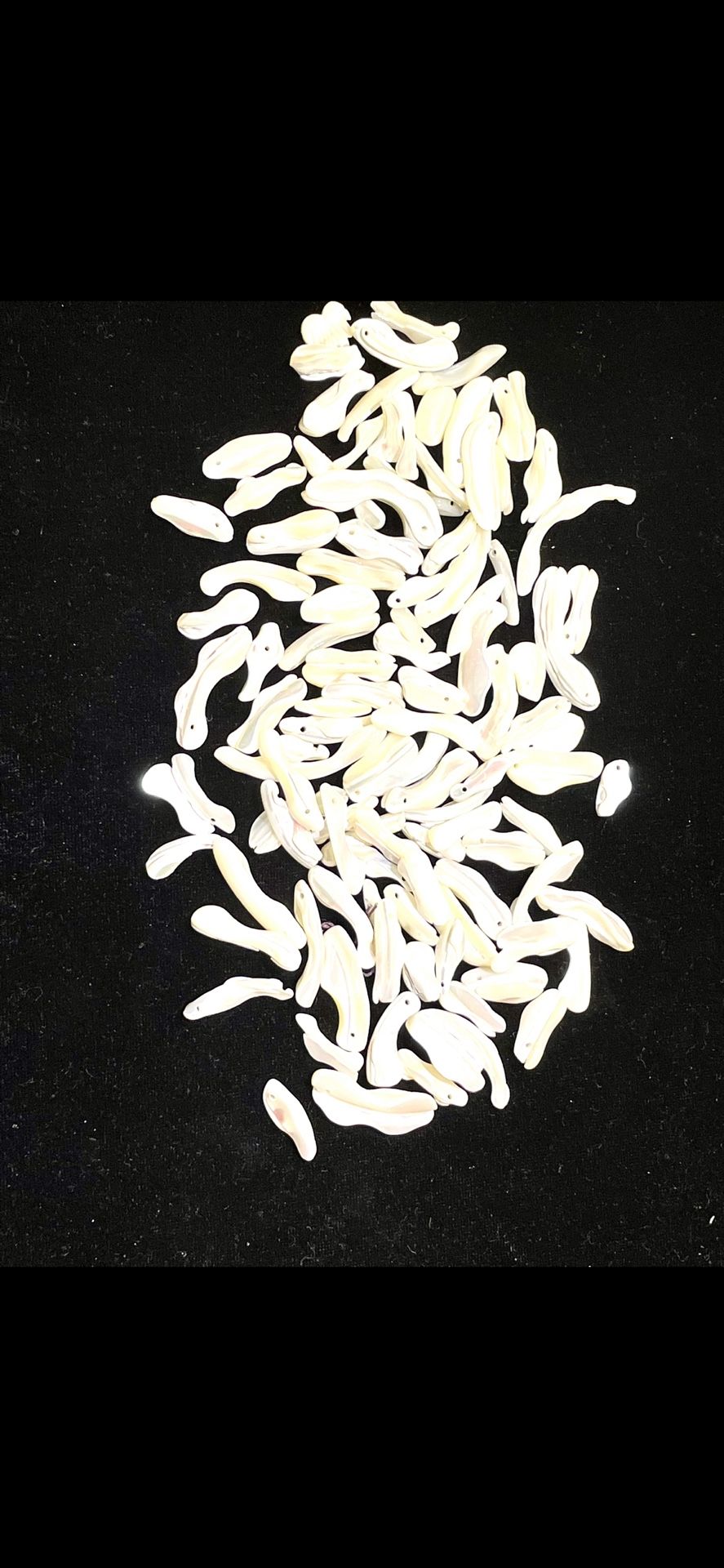 20 Mother Of Pearl Skinny Drop Stick Beads