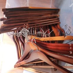40 Wooden Coat Hangers 