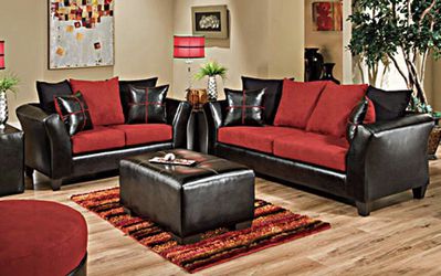Gorgeous red couch and Loveseat!