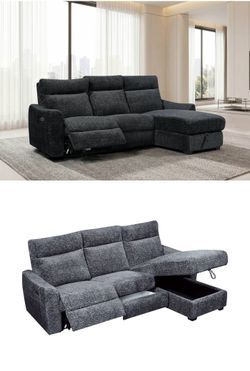 New. Sectional w/ Single Power Zero Gravity Recliner + USB